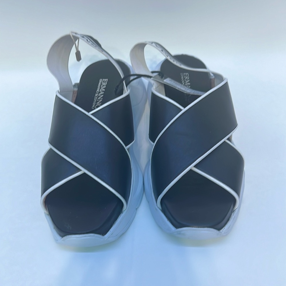 ERMANNO DI ERMANNO SCERVINO Black and White Sandals EU41/US10 WMNS NWT (S-43 )
